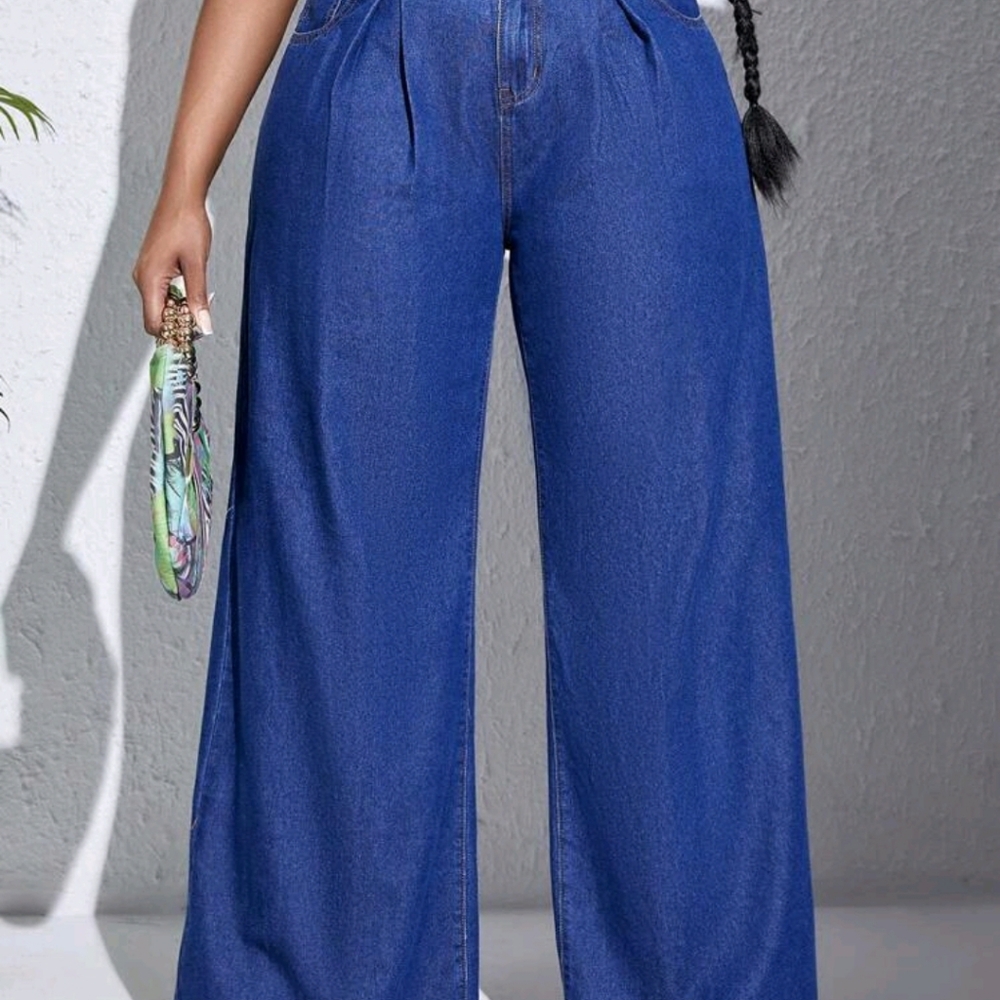 SHEIN Women's Flare & Wide Leg Jeans - Blue